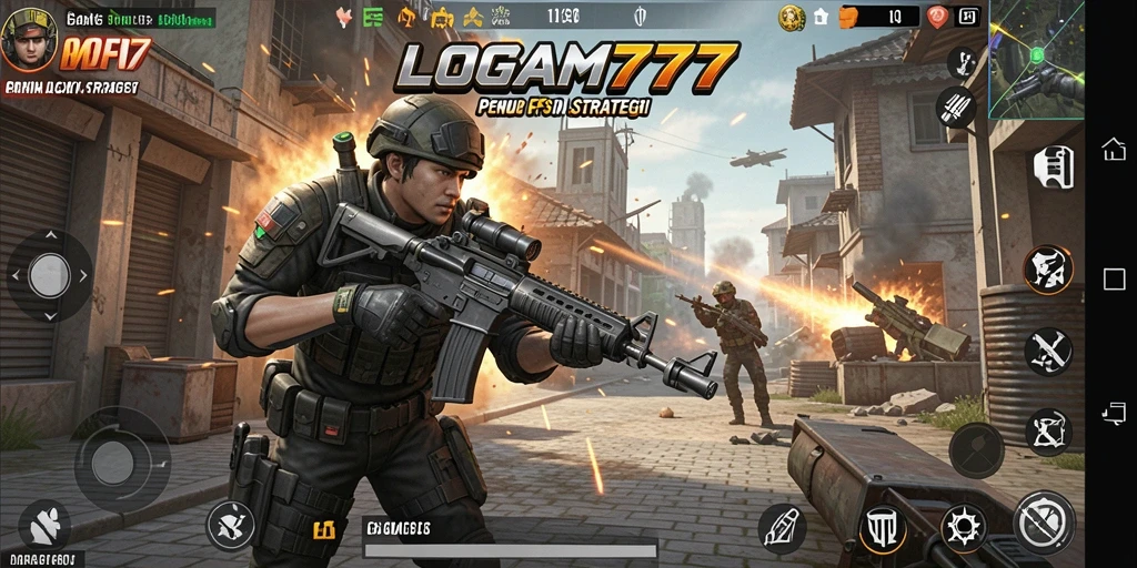 Tampilan gameplay LOGAM777 yang mendebarkan dan menegangkan saat pertempuran.