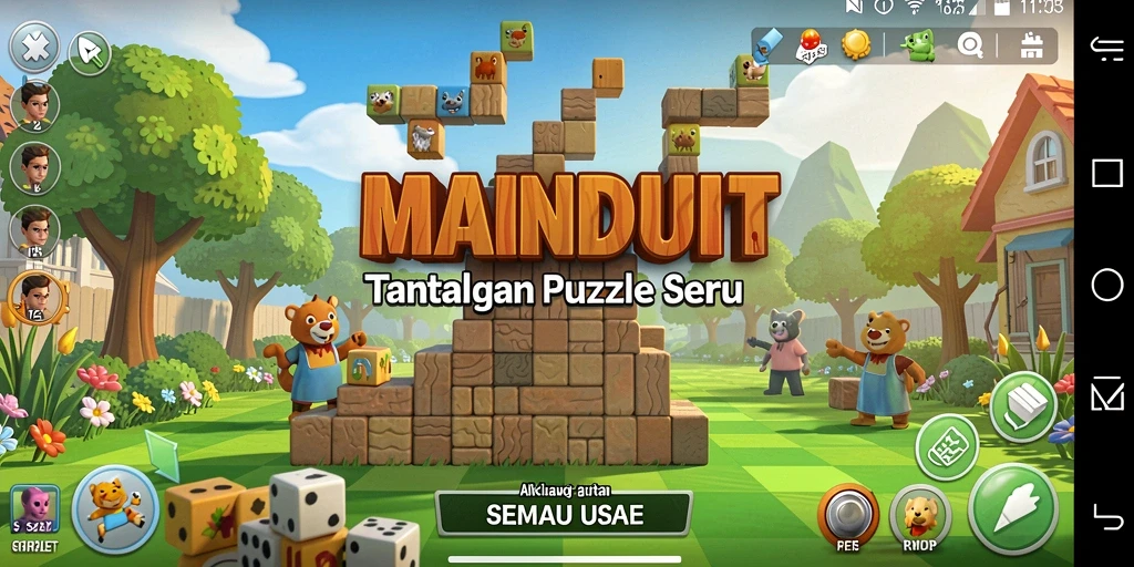 Tampilan gameplay MAINDUIT dengan tantangan Puzzle yang menarik.