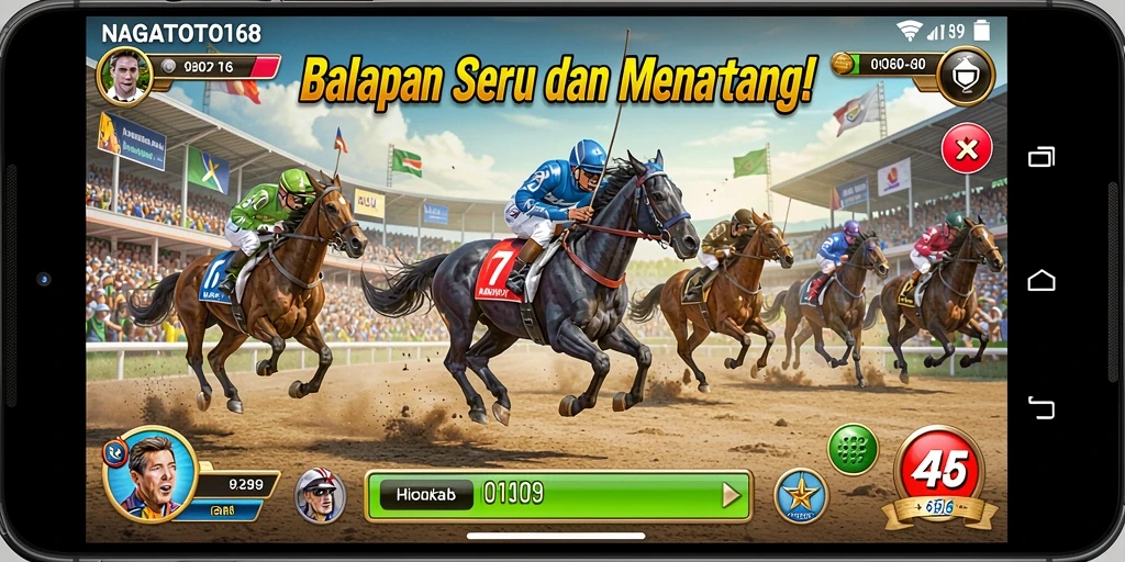 Tampilan menarik dari gameplay balapan di NAGATOTO168.