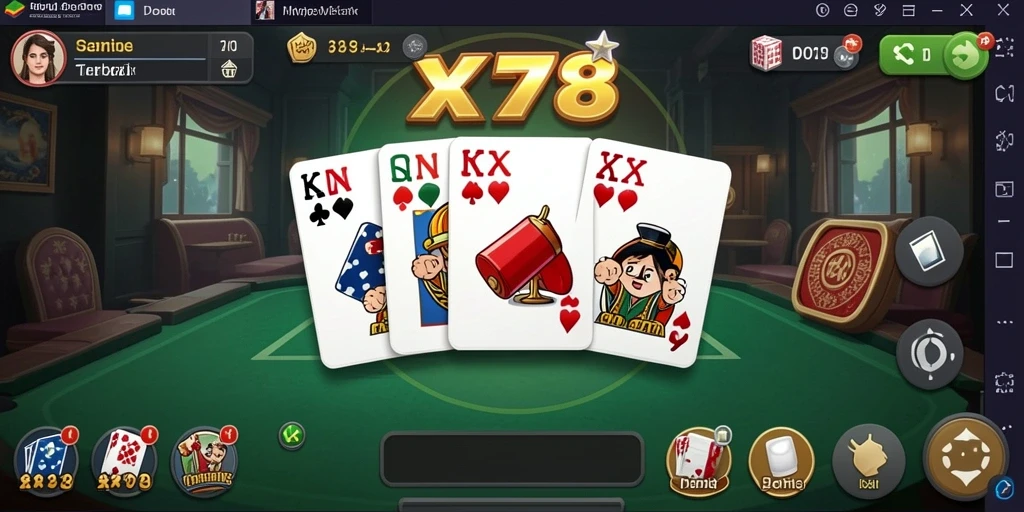 Screenshot gameplay X78 yang menampilkan keseruan bermain Domino.